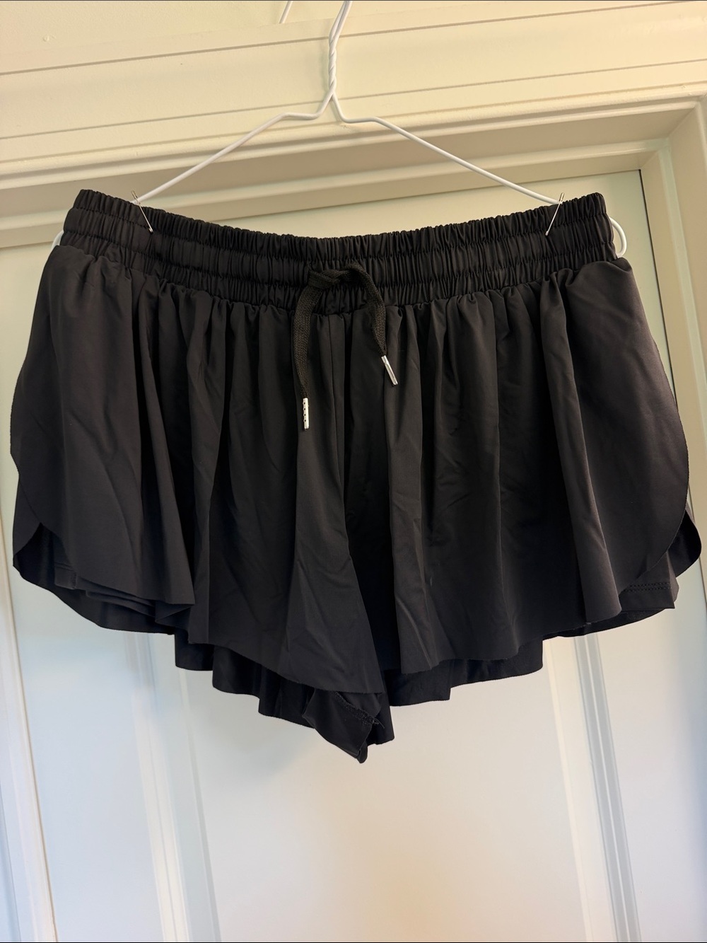 Women's Black Layered Athletic Shorts